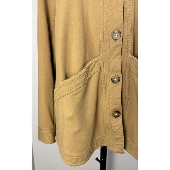 J Jill Women’s Modern Barn Jacket Tan/Camel Knit Pockets Rustic Chic Size S - Picture 3 of 13